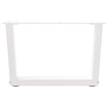 Esstisch Beine V-Form 2 Stück Weiß 60x(30-31,3) cm Stahl