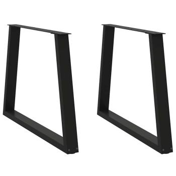 ARDEBO.de - Esstisch Beine V-Form 2 Stück Schwarz 90x(72-73,3) cm Stahl