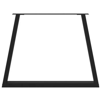 Esstisch Beine V-Form 2 Stück Schwarz 90x(72-73,3) cm Stahl