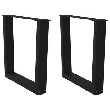 ARDEBO.de - Esstisch Beine V-Form 2 Stück Schwarz 60x(42-43,3) cm Stahl