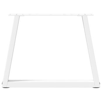 Esstisch Beine V-Form 2 Stück Weiß 70x(42-43,3) cm Stahl