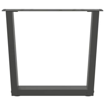 ARDEBO.de - Esstisch Beine V-Form 2 Stück Anthrazit 50x(42-43,3) cm Stahl