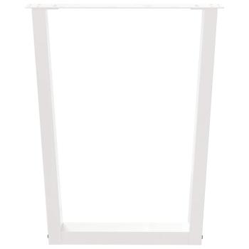 Esstisch Beine V-Form 2 Stück Weiß 70x(72-73,3) cm Stahl