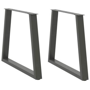 ARDEBO.de - Esstisch Beine V-Form 2 Stück Anthrazit 80x(72-73,3) cm Stahl