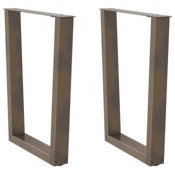 ARDEBO.de - Esstisch Beine V-Form 2 Stück Naturstahl 70x(72-73,3) cm Stahl