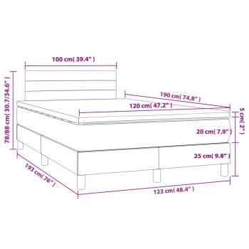 Boxspringbett mit Matratze Dunkelbraun 120x190 cm Stoff
