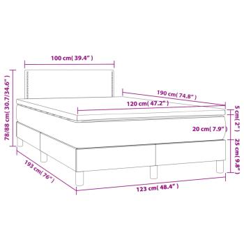Boxspringbett mit Matratze & LED Dunkelbraun 120x190 cm Stoff