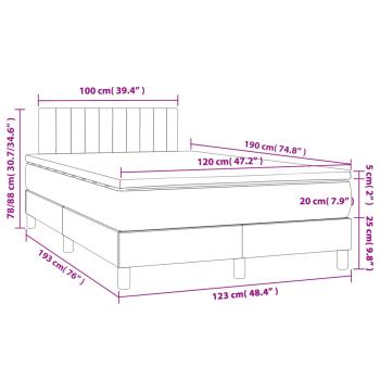Boxspringbett mit Matratze & LED Dunkelbraun 120x190 cm Stoff