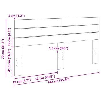 Kopfteil 140 cm Massivholz Eiche