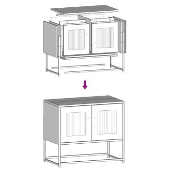 TV-Schrank Schwarz 68x39x60,5 cm Kaltgewalzter Stahl