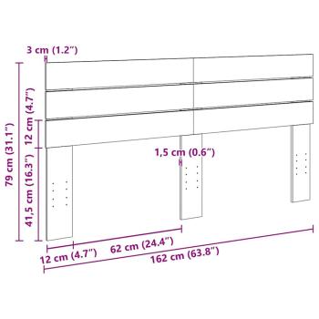 Kopfteil 160 cm Massivholz Eiche
