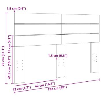 Kopfteil 120 cm Massivholz Eiche