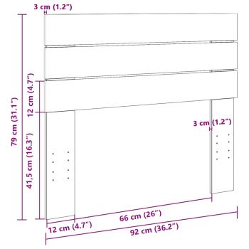 Kopfteil 90 cm Massivholz Eiche