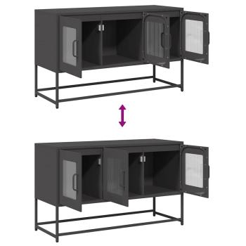 TV-Schrank Schwarz 100,5x39x60,5 cm Kaltgewalzter Stahl