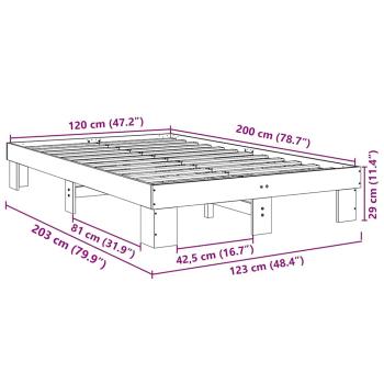 Massivholzbett ohne Matratze 120x200 cm Eichenholz