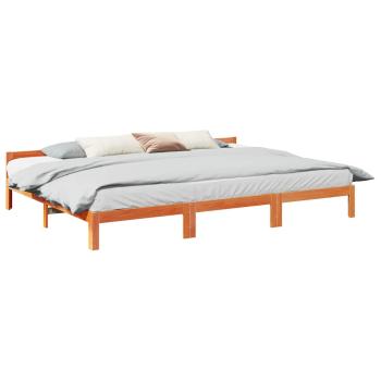 ARDEBO.de - Familienbett ohne Matratze Wachsbraun 240x200 cm Massivholz