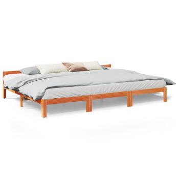 Familienbett ohne Matratze Wachsbraun 240x200 cm Massivholz