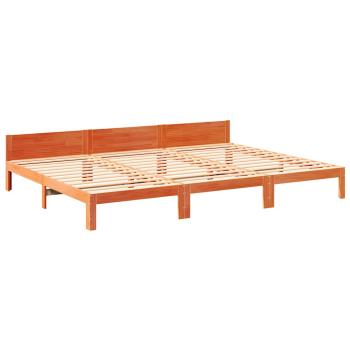 Familienbett ohne Matratze Wachsbraun 240x200 cm Massivholz