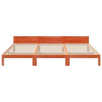 Familienbett ohne Matratze Wachsbraun 240x200 cm Massivholz