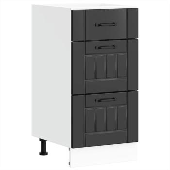 Küchen-Unterschrank Lucca Schwarz Holzwerkstoff