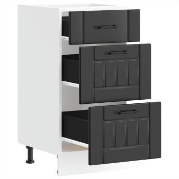 Küchen-Unterschrank Lucca Schwarz Holzwerkstoff