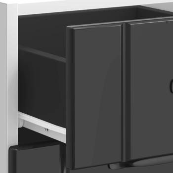 Küchen-Unterschrank Lucca Schwarz Holzwerkstoff