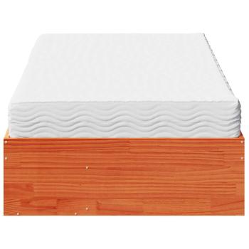 Tagesbett mit Matratze Wachsbraun 90x190 cm Massivholz Kiefer