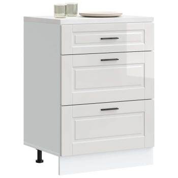 ARDEBO.de - Küchenunterschrank Porto Hochglanz-Weiß Holzwerkstoff