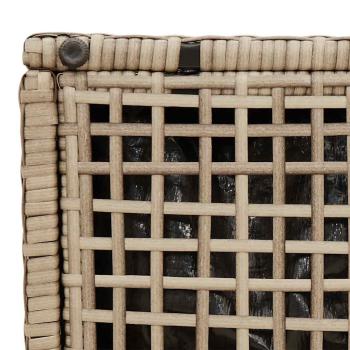 Gartenhocker mit Kissen 2 Stk. Beige 40x40x43 cm Poly Rattan