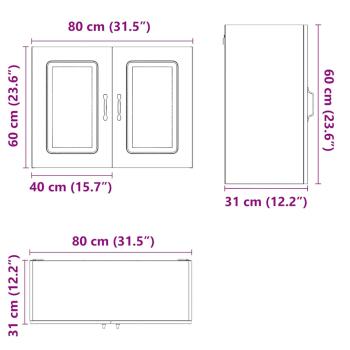 Küchen-Hängeschrank Kalmar Schwarz Holzwerkstoff