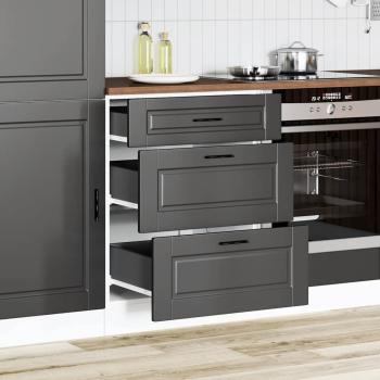 Küchenunterschrank Porto Schwarz Holzwerkstoff