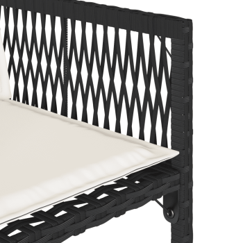 13-tlg. Garten-Essgruppe mit Kissen Schwarz Poly Rattan