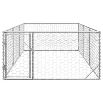 Outdoor-Hundezwinger mit Tür 2x4x1 m Verzinkter Stahl