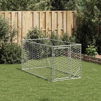 Outdoor-Hundezwinger mit Tür 2x1x1 m Verzinkter Stahl