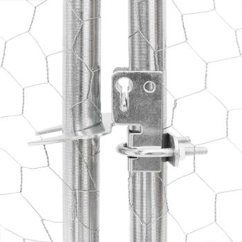 Outdoor-Hundezwinger mit Tür 2x1x1 m Verzinkter Stahl