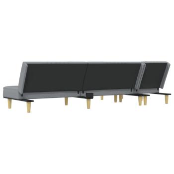 Schlafsofa in L-Form Hellgrau 255x140x70 cm Stoff