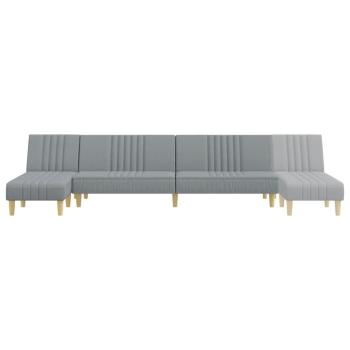 Schlafsofa in L-Form Hellgrau 255x140x70 cm Stoff