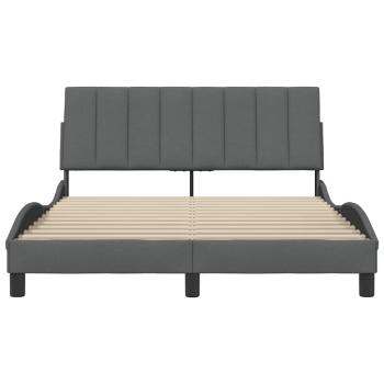 Bettgestell ohne Matratze Dunkelgrau 120x200 cm Stoff