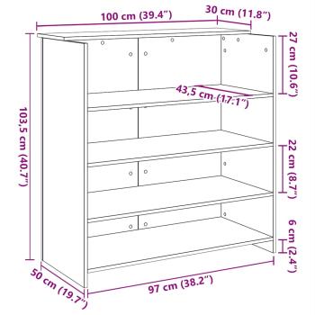Empfangstheke Artisan-Eiche 100x50x103,5 cm Holzwerkstoff