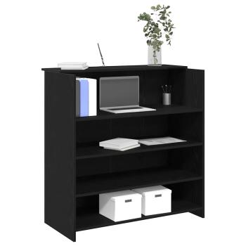 ARDEBO.de - Empfangstheke Schwarz Eichen-Optik 100x50x103,5cm Holzwerkstoff