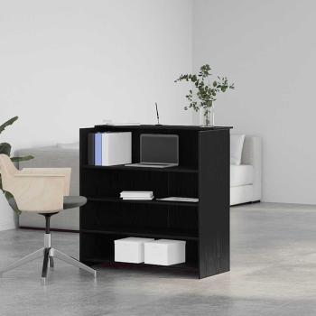 Empfangstheke Schwarz Eichen-Optik 100x50x103,5cm Holzwerkstoff