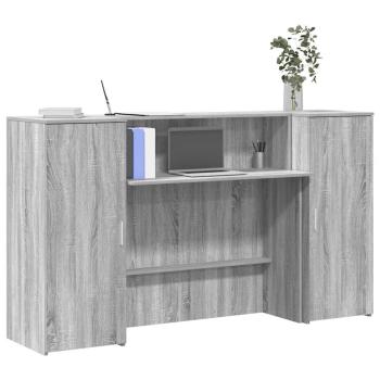 ARDEBO.de - Empfangstheke Grau Sonoma 180x50x103,5 cm Holzwerkstoff