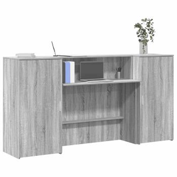 ARDEBO.de - Empfangstheke Grau Sonoma 200x50x103,5 cm Holzwerkstoff
