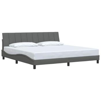 Bettgestell ohne Matratze Dunkelgrau 200x200 cm Stoff