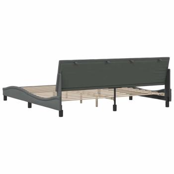 Bettgestell ohne Matratze Dunkelgrau 200x200 cm Stoff