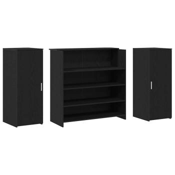 Empfangstheke Schwarz Eichen-Optik 180x50x103,5cm Holzwerkstoff