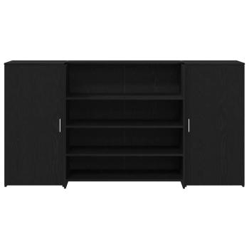 Empfangstheke Schwarz Eichen-Optik 200x50x103,5cm Holzwerkstoff