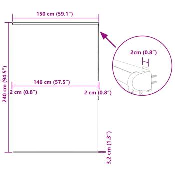 Duschrollo mit Kassette 150x240 cm Stoffbreite 146 cm