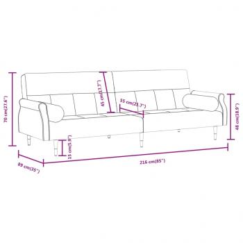Schlafsofa mit Kissen Gelb Samt