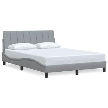 Bettgestell ohne Matratze Hellgrau 120x200 cm Stoff
